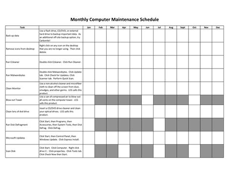 Download Ict Maintenance Schedule Template 