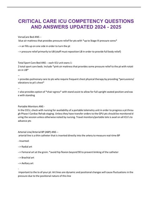 icu competency exam