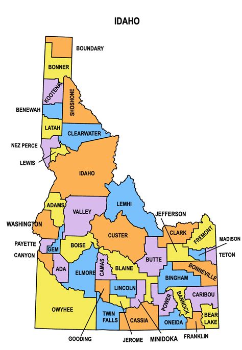 idaho county map