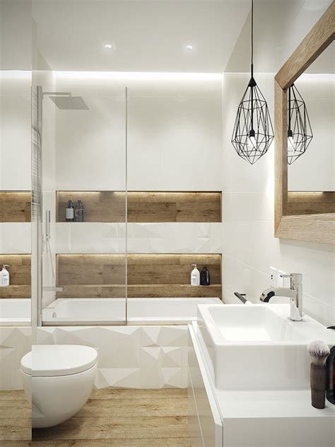 Ideas de baños modernos en madera y blanco