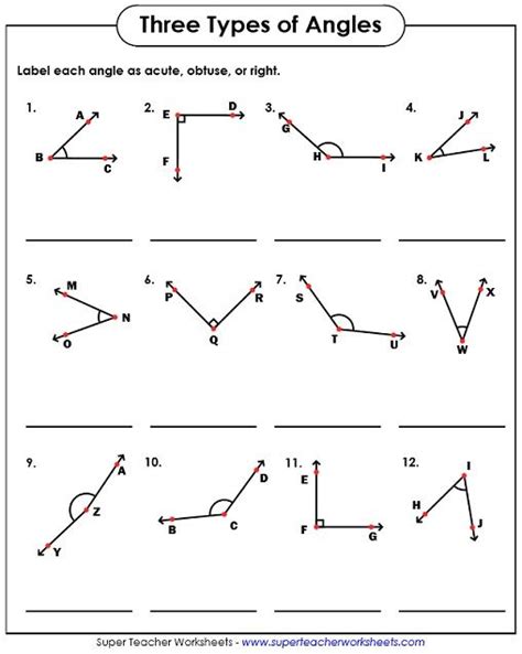 Idenitfying Angles Fourth Grade Worksheet   4th Grade Geometry Math Salamanders - Idenitfying Angles Fourth Grade Worksheet