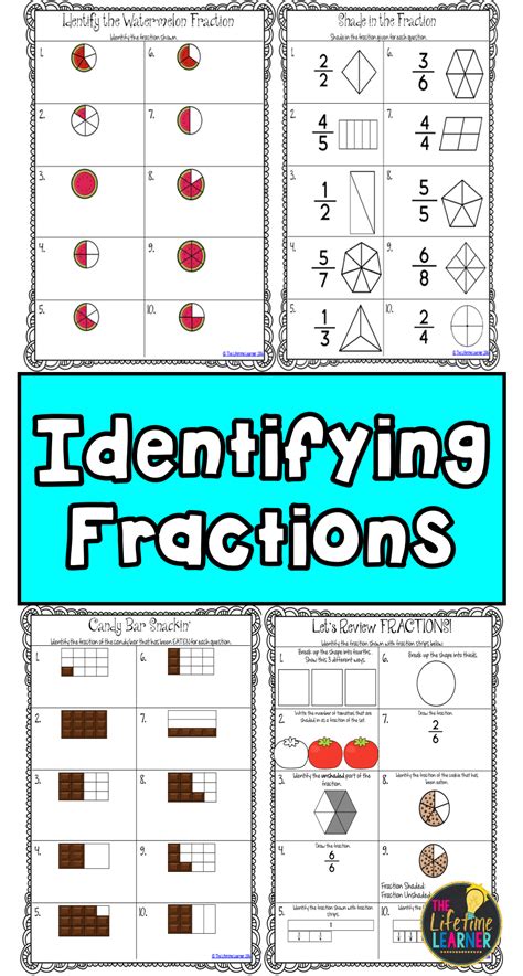 Identify Fractions Calculating Fractions And Learn Mathematics Identifying Fractions - Identifying Fractions