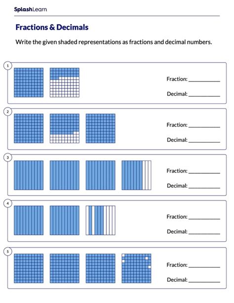 Identify Place Value Grids As Fractions Amp Decimals Shading Decimals On A Grid Worksheet - Shading Decimals On A Grid Worksheet