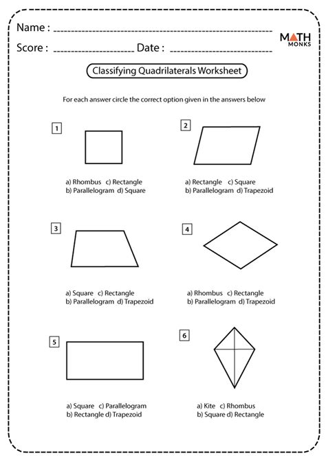 Identify Quadrilaterals Worksheets Free Online Pdfs Cuemath Quadrilateral Worksheet 5th Grade - Quadrilateral Worksheet 5th Grade