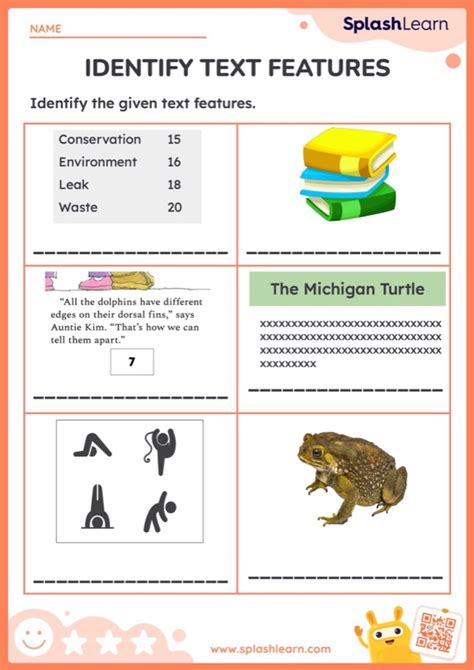 Identify Text Features Ela Worksheets Splashlearn Text Features First Grade Worksheets - Text Features First Grade Worksheets