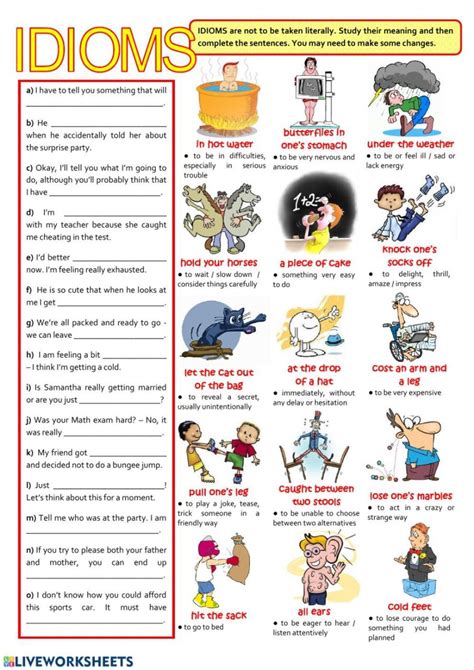 Identify The Idioms 4th And 5th Grade Worksheets Idioms Worksheets 4th Grade - Idioms Worksheets 4th Grade