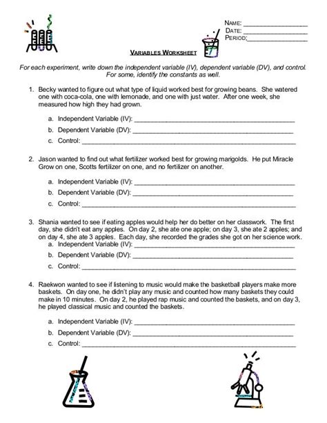Identify Variables Worksheet   Independent And Dependent Variables Worksheet Free Download - Identify Variables Worksheet