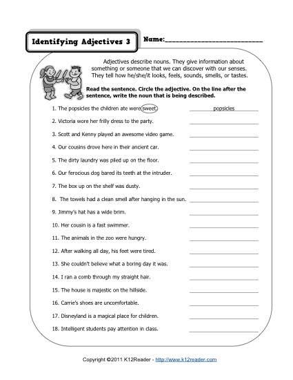 Identifying Adjectives 3 3rd Grade Adjective Worksheets Adjective Activities 3rd Grade - Adjective Activities 3rd Grade