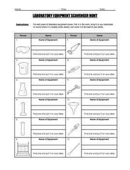 Identifying Lab Equipment Scavenger Hunt Activity Worksheet 7th Grade Lab Equipment Worksheet - 7th Grade Lab Equipment Worksheet