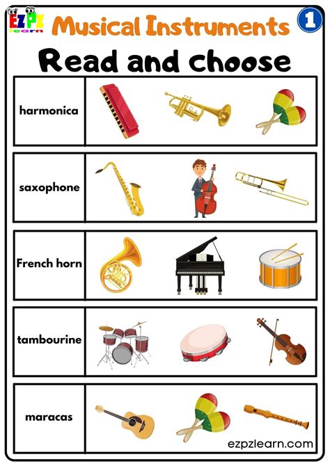 Identifying Musical Instruments Worksheet For Teachers Musical Instruments Worksheet - Musical Instruments Worksheet