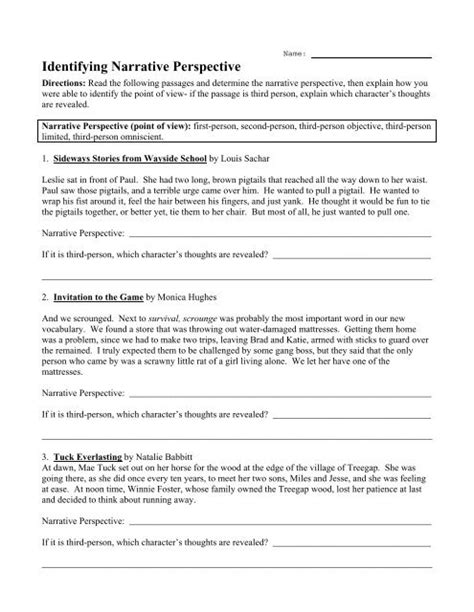 Identifying Narrative Perspective Answers