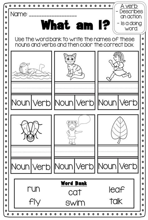 Identifying Nouns And Verbs Worksheets Free Tpt Identifying Nouns And Verbs Worksheet - Identifying Nouns And Verbs Worksheet