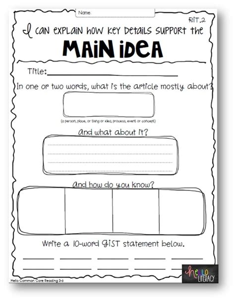Identifying The Main Idea Amp Supporting Details Of Main Idea Informational Text - Main Idea Informational Text
