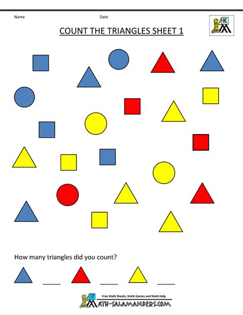 Identifying Triangles Worksheet For Preschool Kindergarten Triangle Worksheets Preschool - Triangle Worksheets Preschool