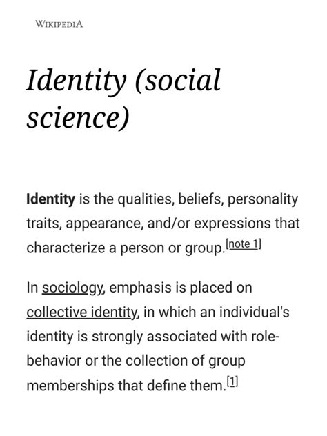Identity Social Science Wikipedia Science Of Personality - Science Of Personality