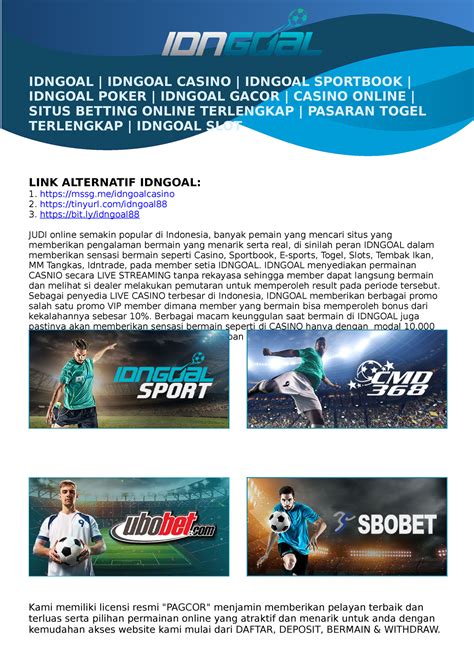 IDN GOAL - IDNGoal Bandar Agen Taruhan Judi Bola SBOBET Online