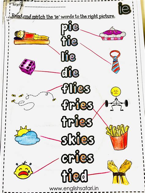 ie words worksheets for long i sound FREE in