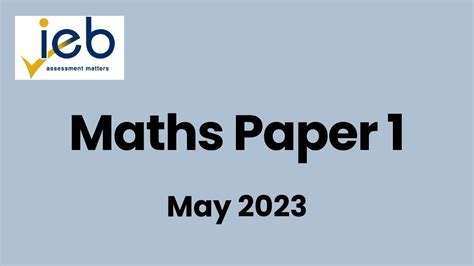 Read Online Ieb Maths Paper 1 