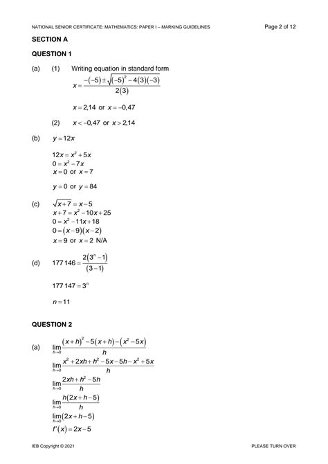 Read Online Ieb Past Papers Grade 12 Mathematics 