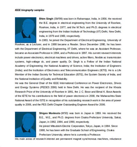 ieee biography style format