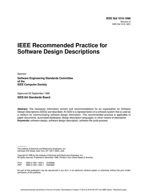 Ieee Software Design Document