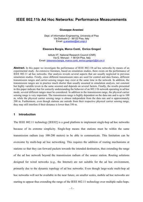 Download Ieee 802 11 Ad Hoc Networks Performance Measurements 