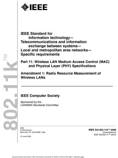 Full Download Ieee 802 11E 802 11K Wireless Lan Spectrum Awareness For 