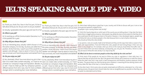 Ielts Speaking Test Sample Questions