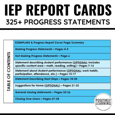 Iep Progress Report Comment