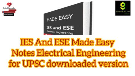 Full Download Ies Made Easy Notes Electrical Engineering 