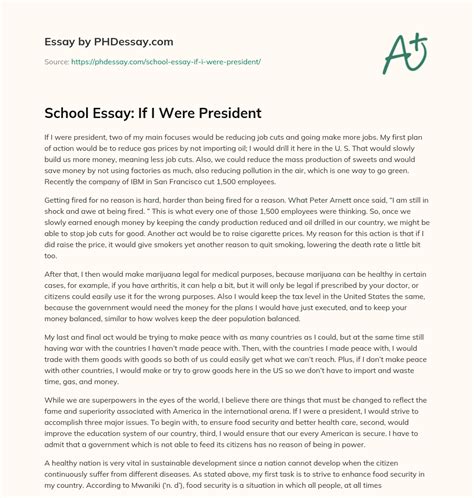 If I Were The President Essay Topic Enchantedlearning If I Were President - If I Were President