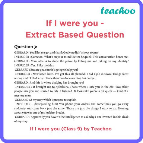 If I Were You Question Answer