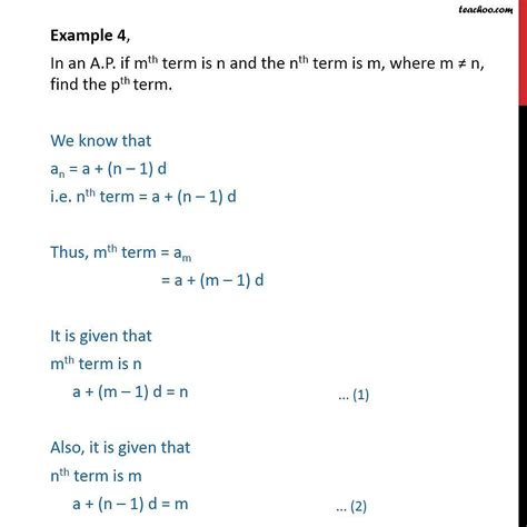 If Mth Term Of An Ap Is 1 N