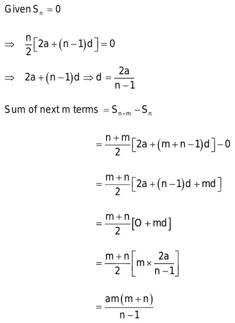 if the sum of first m terms of an ap is n and the sum of first n terms