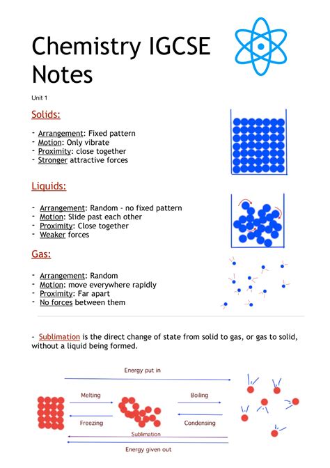 igcse chemistry notes