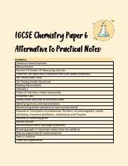 igcse chemistry paper 6 alternative to practical