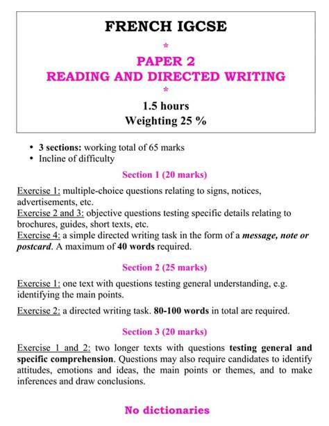 igcse french past papers