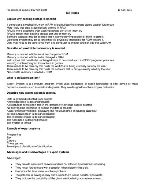 igcse ict revision notes
