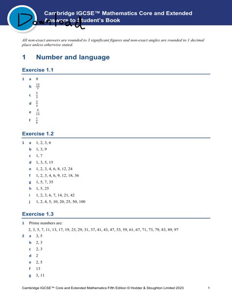 igcse math question and answer paper