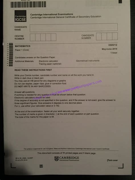 igcse may 4hr question paper 2014