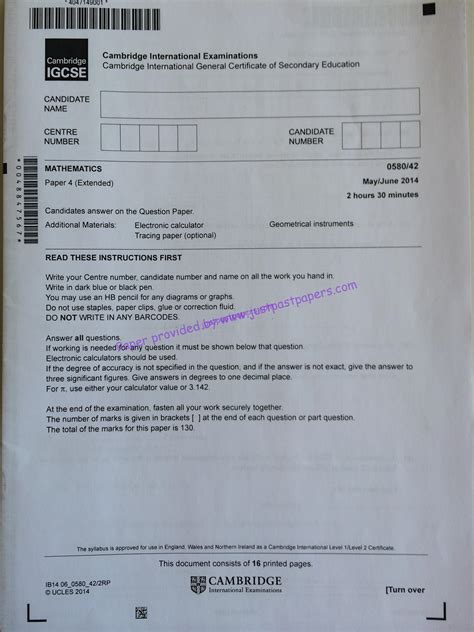 igcse may june 2014 papers