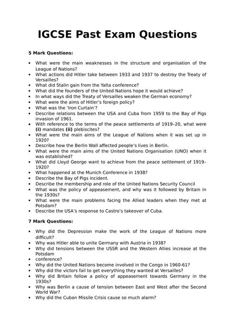 Igcse Past Papers