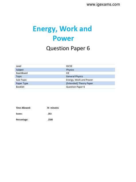 igcse physics energy work and power 6