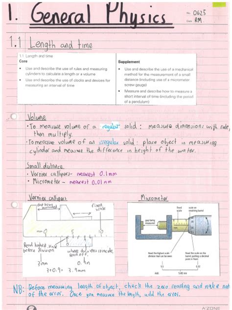 Igcse Physics Notes All Topics
