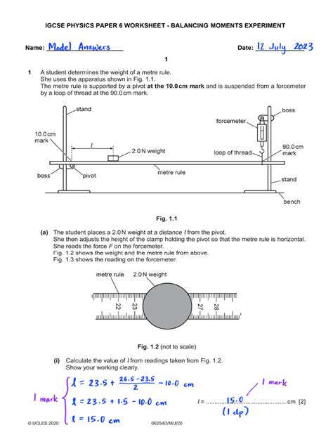 Igcse Physics Paper 6 Model Answers Edicar