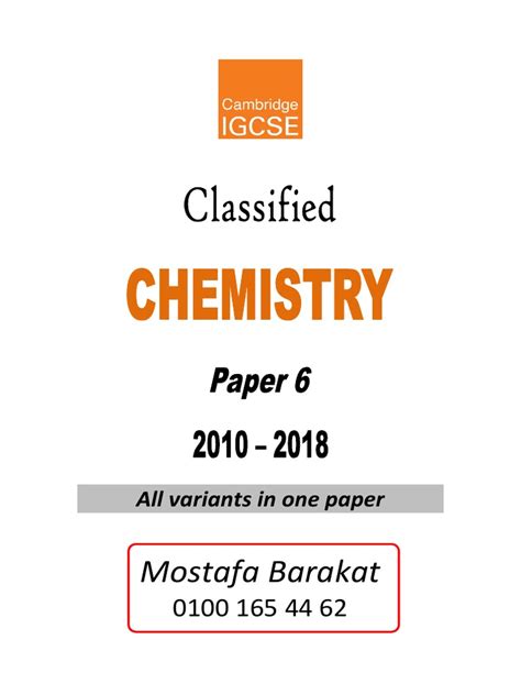 Read Online Igcse Chemistry Topic Wise Classified Solved Papers 