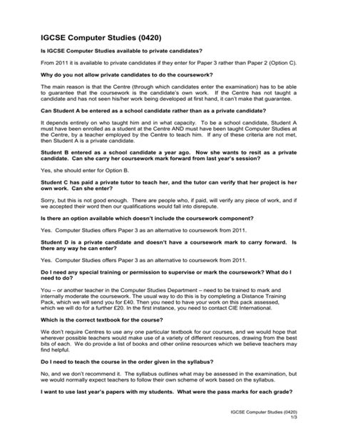 Read Online Igcse Computer Studies Past Papers File Type Pdf 