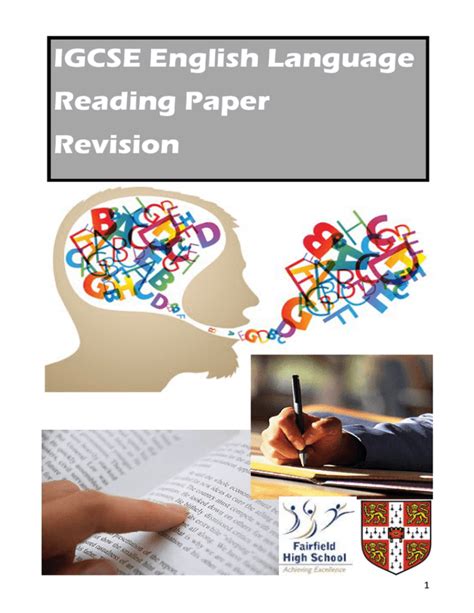 Read Igcse English Language Reading Paper Revision 
