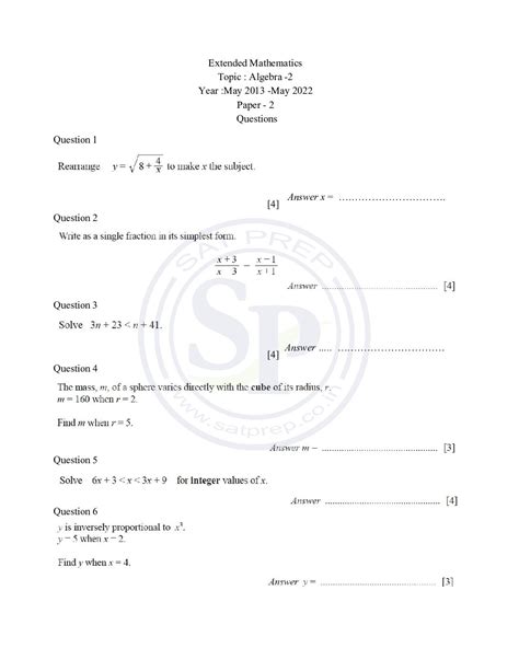 Read Igcse Extended Maths Past Papers 