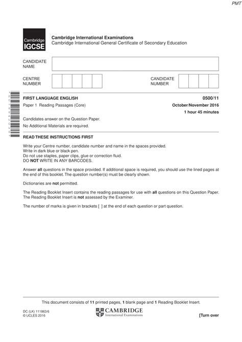Read Igcse First Language English Core Past Papers 